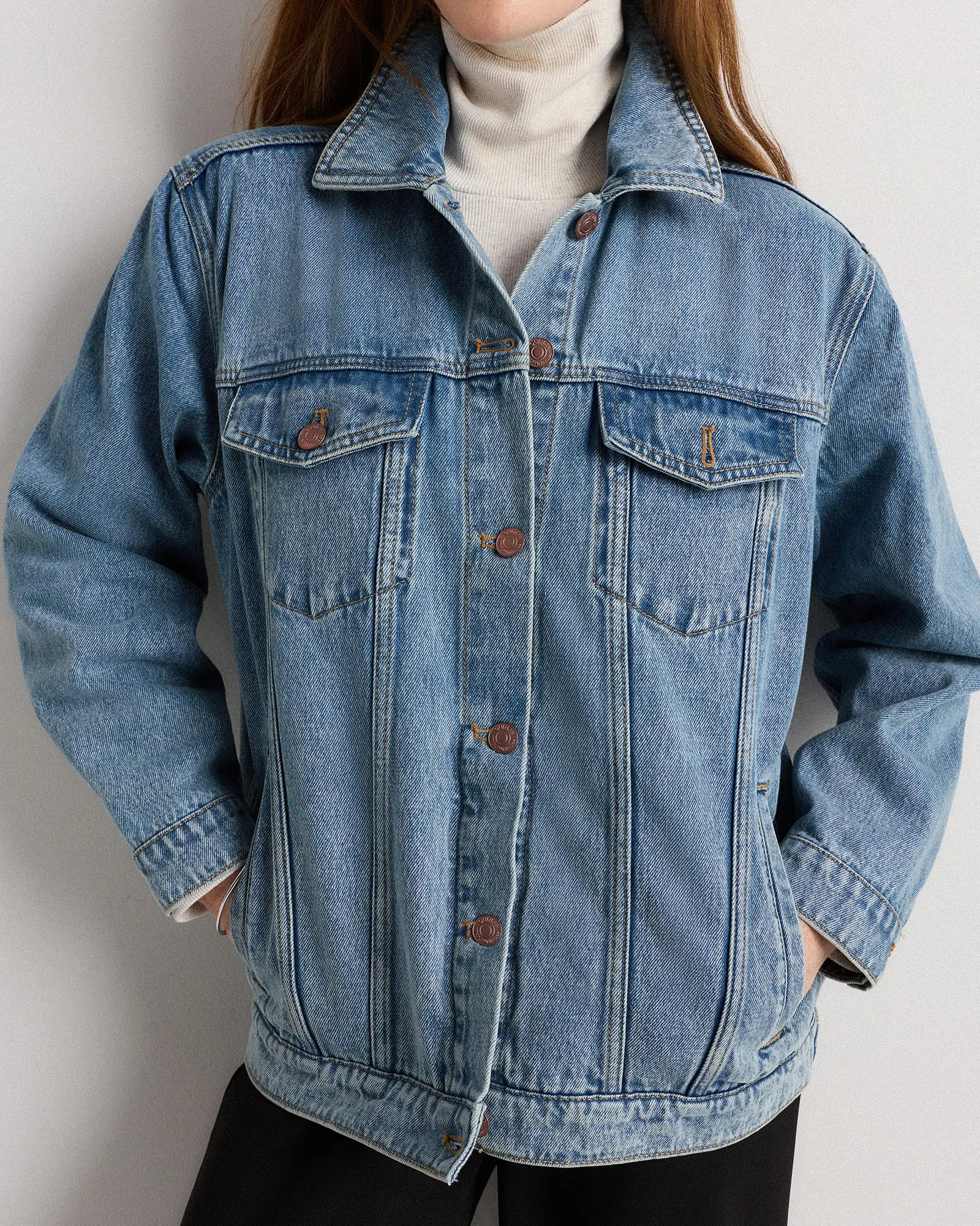 100% Organic Cotton Oversized Denim Jacket | Quince