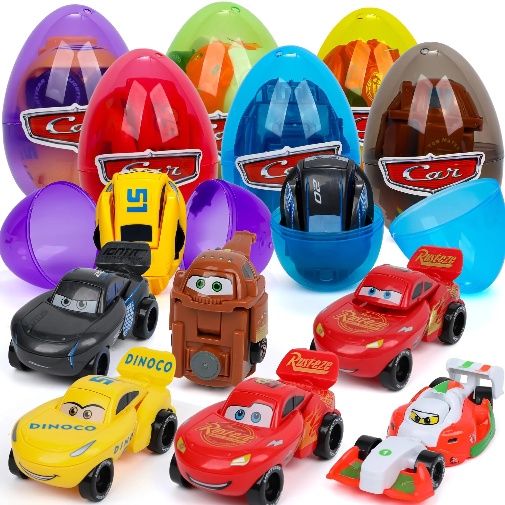 6 PCS Easter Eggs Filled with Die-Cast Car for Boy - Metal Vehicle Toys for Easter Egg Hunts, Bas... | Walmart (US)