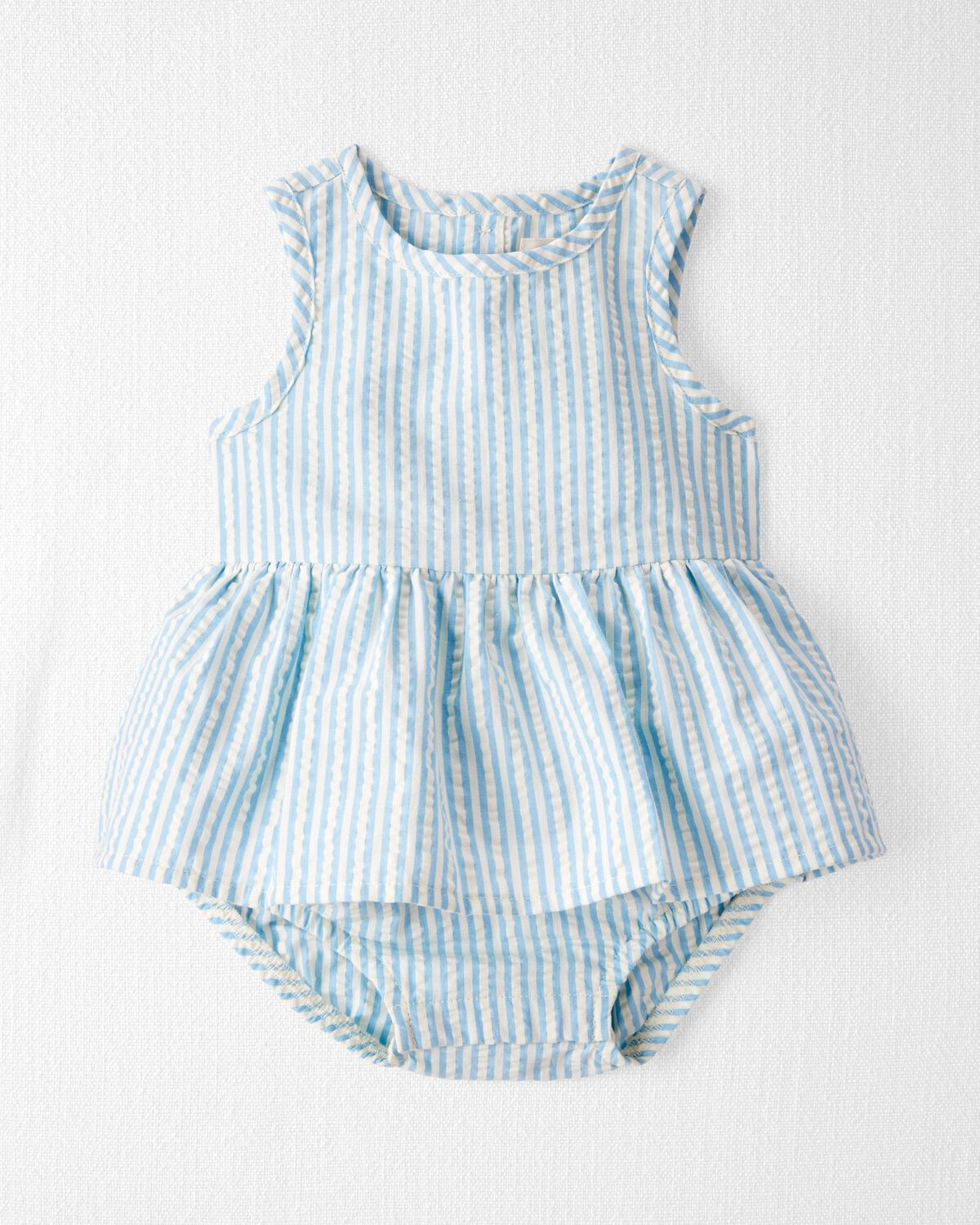 Baby Seersucker Ruffle Sunsuit Made with Organic Cotton | Carter's