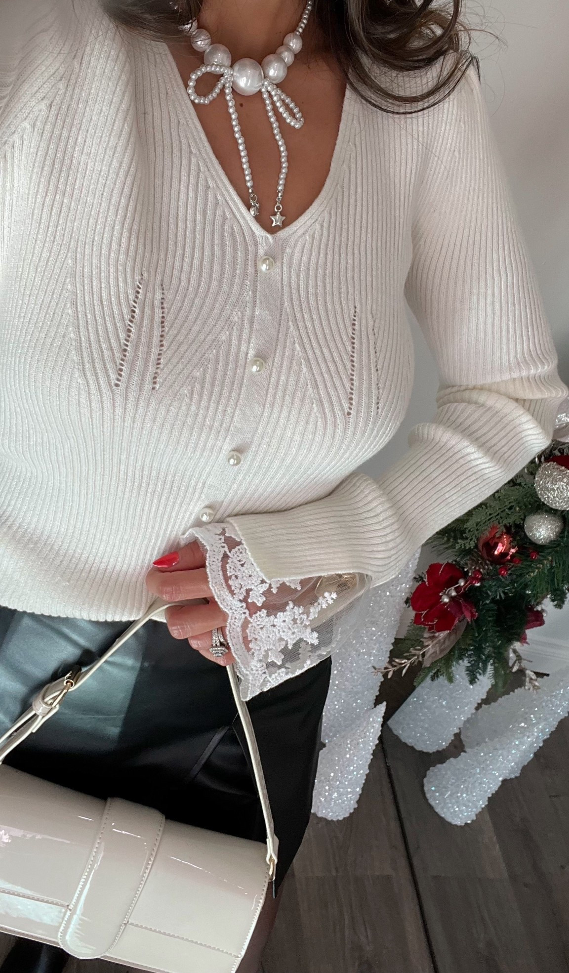 This sweater is the prettiest for a Christmas dinner! Loving the lace cuff detail 

#LTKFindsUnder50 #LTKHoliday #LTKSeasonal