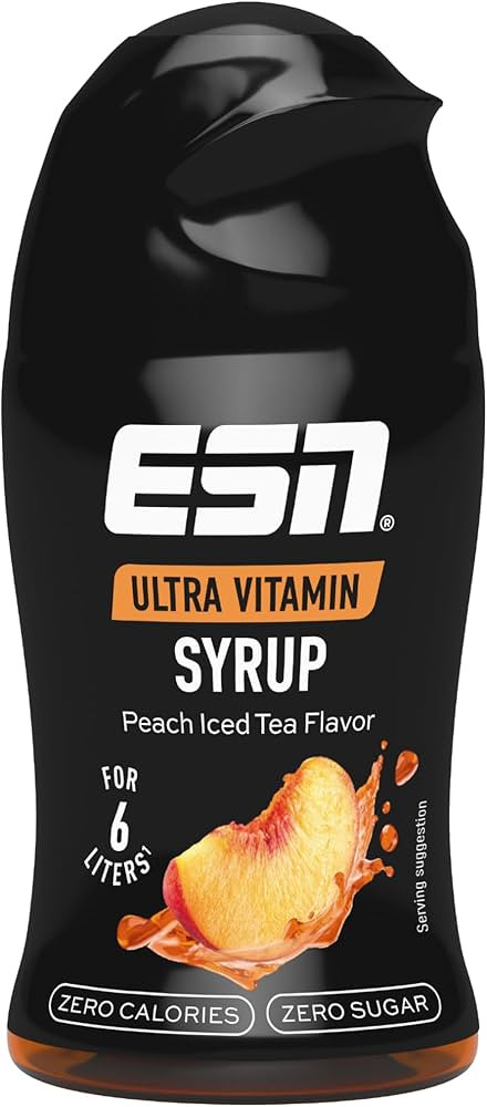 ESN Ultra Vitamin Syrup, Peach Iced Tea, 65 ml, für 6 l Fertiggetränk, zuckerfreier Sirup mit V... | Amazon (DE)