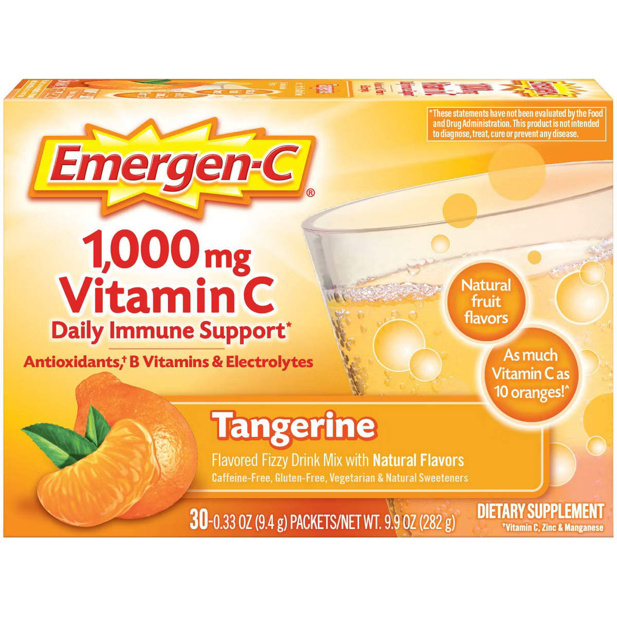 Emergen-C Vitamin C Dietary Supplement Drink Mix - Tangerine - 30ct | Target