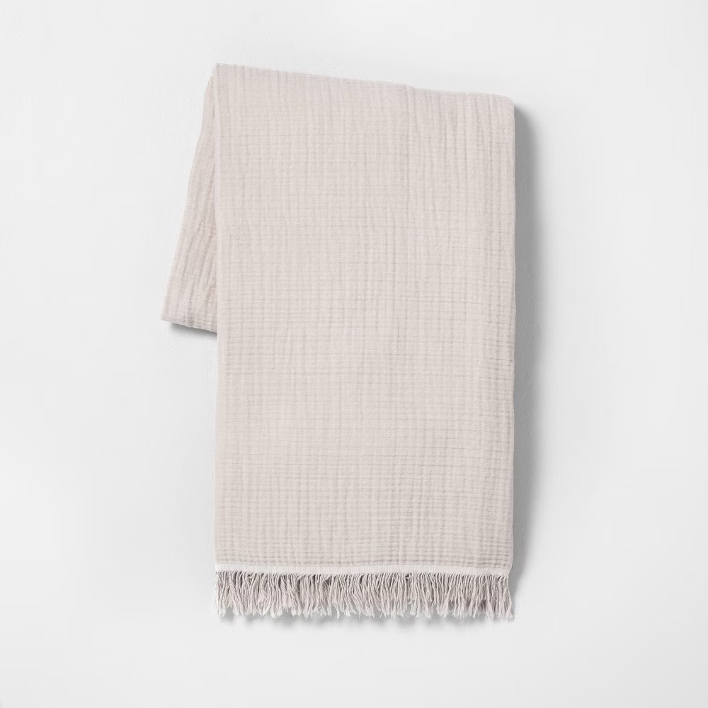 Solid Gauze Throw Blanket Taupe - Hearth & Hand with Magnolia | Target