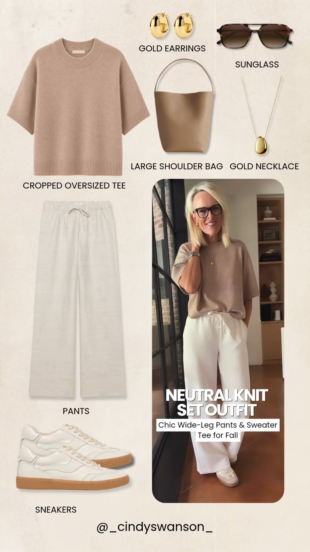 This neutral knit set is the definition of effortless style. The oversized sweater tee and flowy wide-leg pants are comfortable, polished, and easy to dress up or down with simple accessories and sneakers.

💡 LTK MADE EASY
❤️ Heart = Support my posts!
🔖 Save = Get sale & restock alerts
📋 Lists = Keep favorites organized
📲 Share = Send lists and products to a friend. Hello, Christmas List!
💬 Comment = Ask me anything about what I’m wearing.:-)

#LTKootd #LTKOver40 #LTKSaleAlert