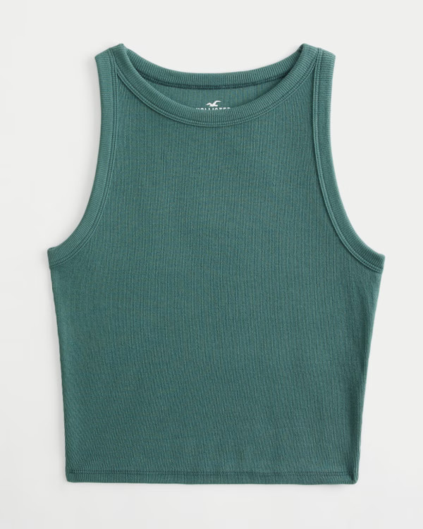 Women's Ribbed High-Neck Tank | Women's Tops | HollisterCo.com | Hollister (US)