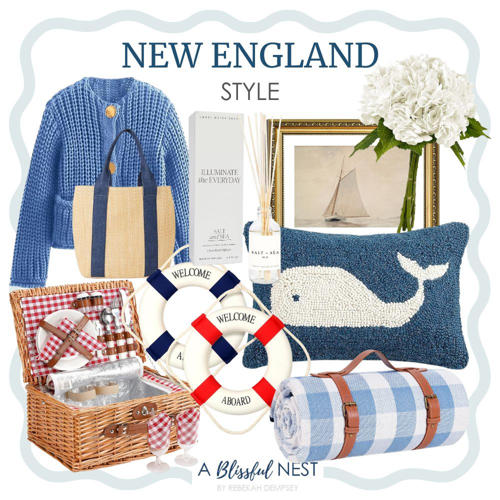 Blue and white forever. New England style done right. Tap to shop now.
chunky knit cardigan, salt & sea reed diffuser, large canvas tote bag, artificial blue hydrangea, framed wall art, lifebuoy wall hanging décor, wicker picnic basket, handicraft whale throw pillow, white and blue foldable beach blanket.  

 #LTKootd #LTKHome #LTKMidsize