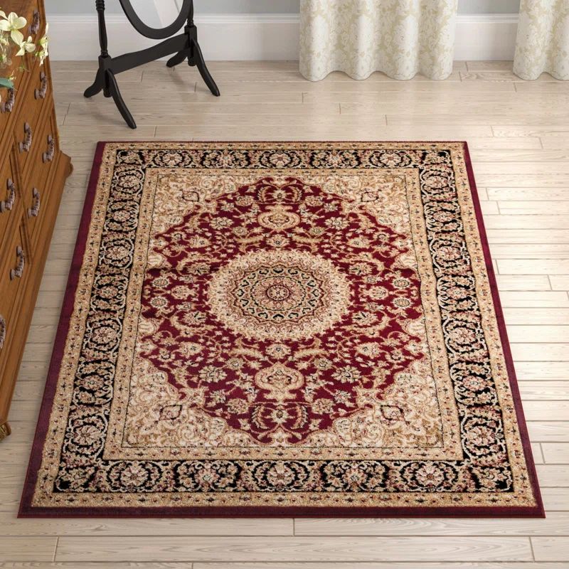 Shiflett Oriental Area Rug in Burgundy Red | Wayfair North America