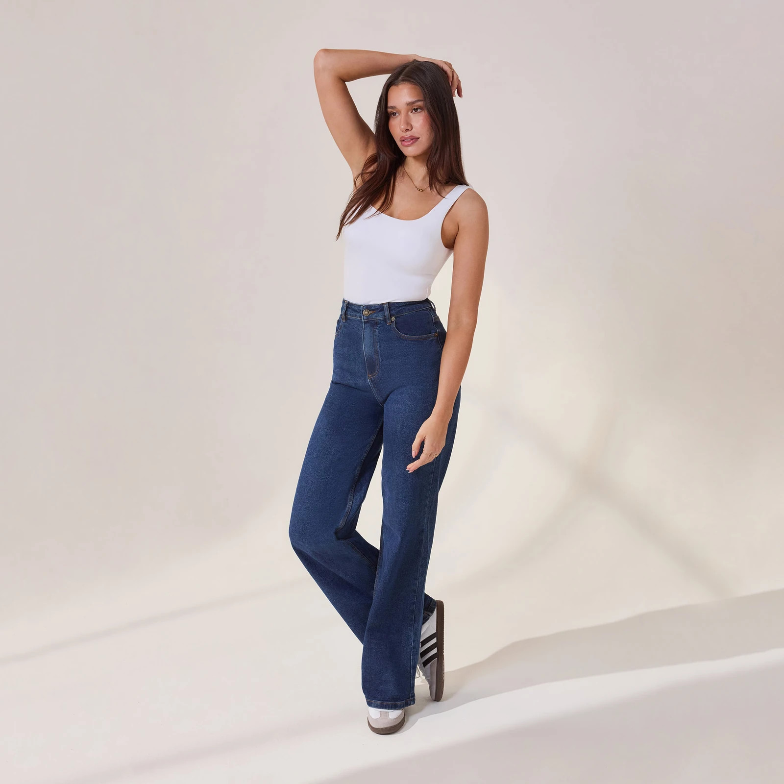 Wide Leg Jeans | Dark Blue | LOVALL
