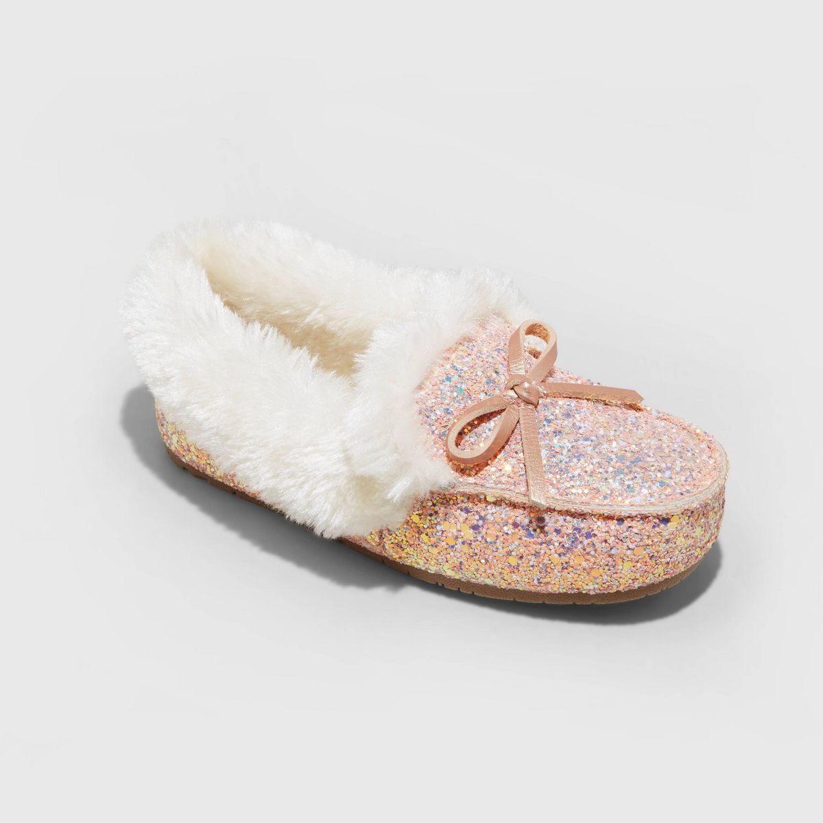 Toddler Girls' Medora Glitter Moccasin Slippers - Cat & Jack™ | Target