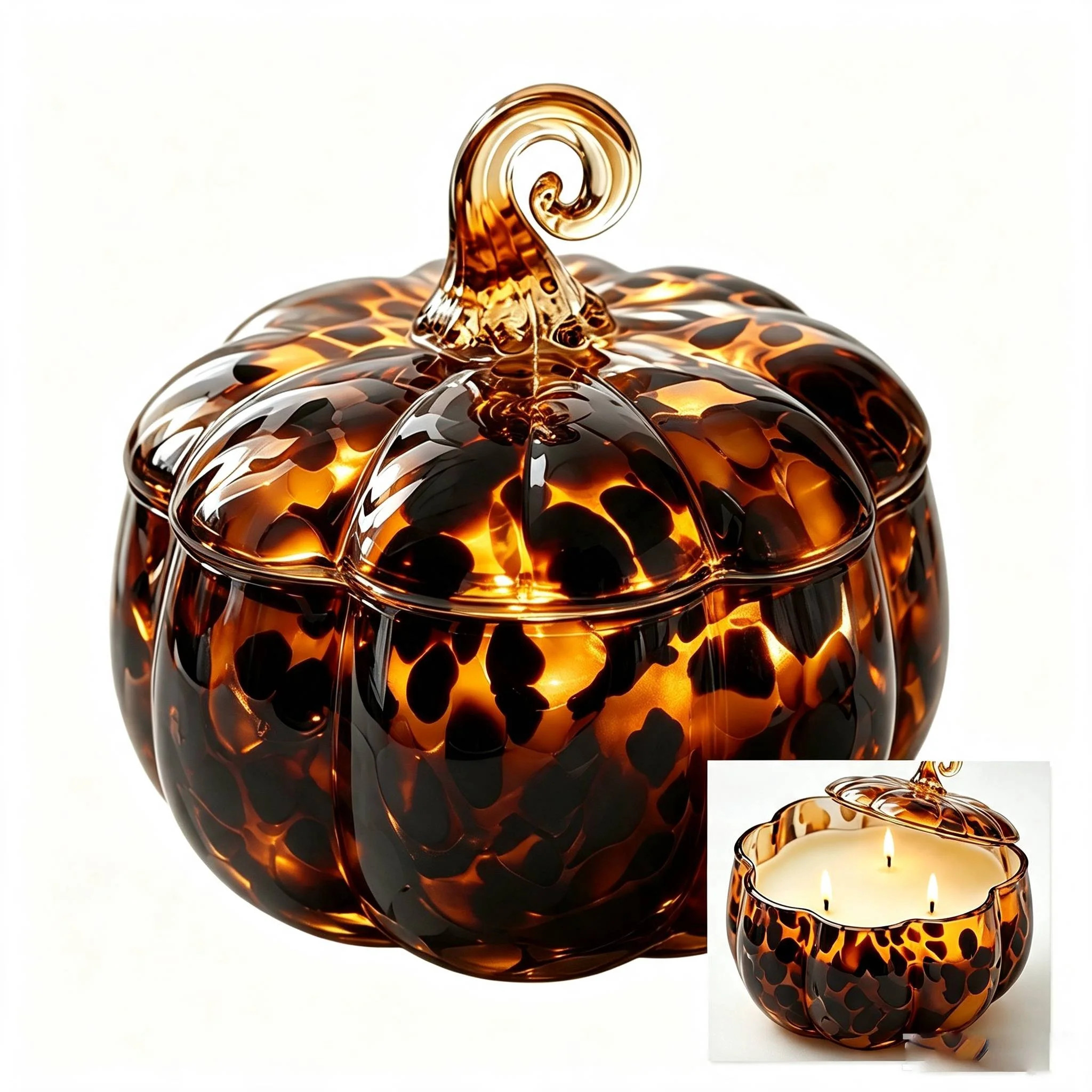 Halloween Pumpkin Jar Candle Farm Apple Pumpkin Scented 3 Wick Confetti Figural Desktop Thanksgiving Fall Decoration Gifts | Walmart (US)