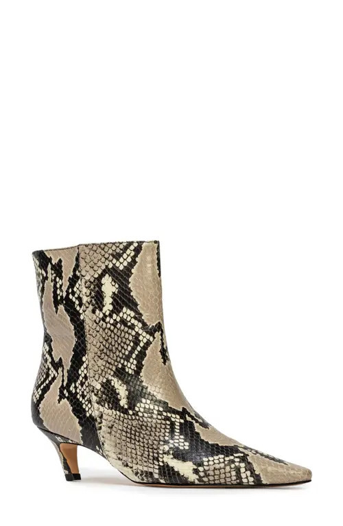 BLACK SUEDE STUDIO Avenue 50 Pointed Toe Kitten Heel Bootie in Peyote Snake at Nordstrom, Size 7.5Us | Nordstrom