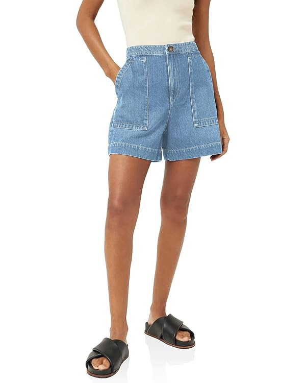 PLNOTME Womens Casual High Waisted Denim Shorts Wide Leg Summer Jean Shorts with Pockets | Amazon (US)