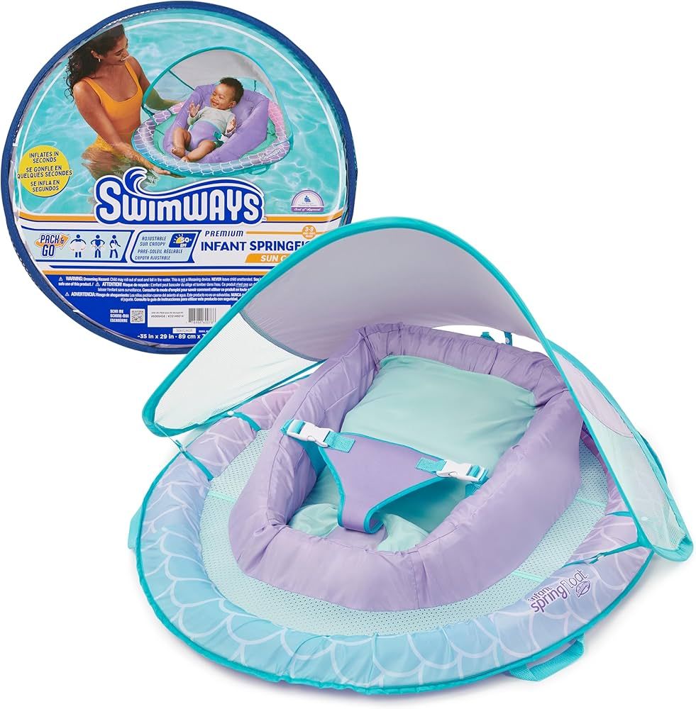 Swimways Infant Spring Float, Baby Pool Float with Canopy & UPF Protection, Swimming Pool Accesso... | Amazon (US)