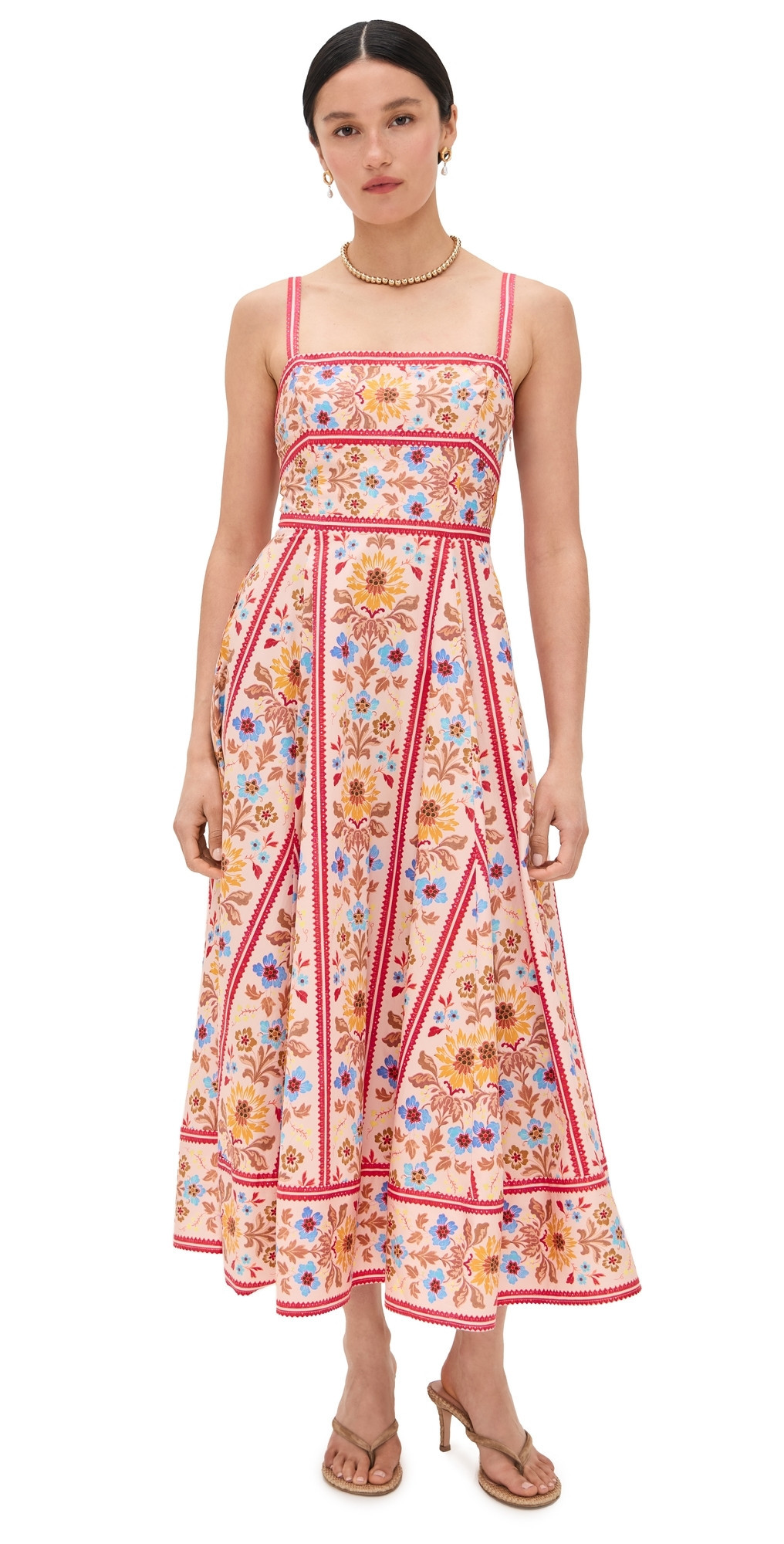 Hill House Home The Margot Dress Floral Block Stripe/Pink Multi XXL | Shopbop