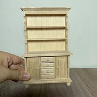 Dollhouse Hutch Miniature Wood Cabinet Dolls House Kitchen Storage Mini Bookself in 112Th Scale Doll Furniture | Etsy (US)