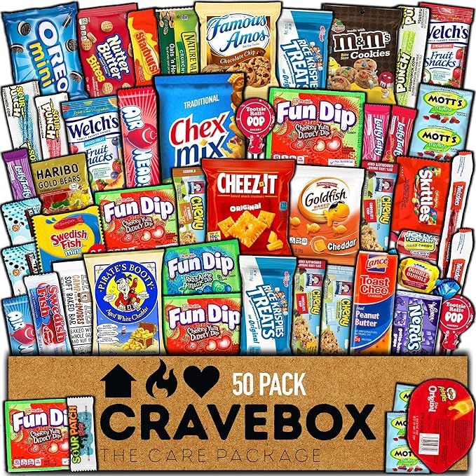 CraveBox Care Package (45 Count) Snacks Food Cookies Granola Bar Chips Candy Ultimate Variety Gif... | Amazon (CA)