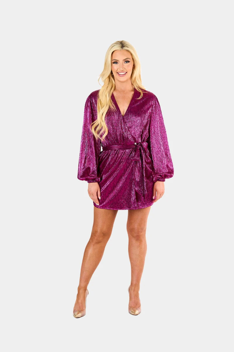 BuddyLove | Adeline Sequin Wrap Dress | Feelin Fine | BuddyLove