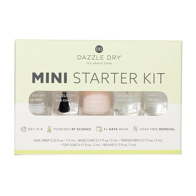 Dazzle Dry Complete Starter Mini Kit | Step 1 - Nail Prep, Step 2 - Base Coat, Step 4 - Top Coat,... | Amazon (US)