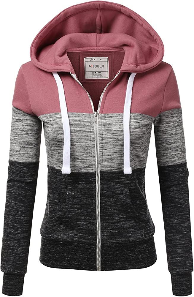 Doublju Lightweight Thin Zip-Up Hoodie Jacket for Women with Plus Size | Amazon (US)