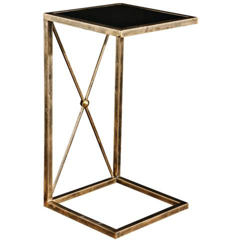 Zafina 13" Wide Glass Top - Antique Gold Side Table - #8J632 | Lamps Plus | Lamps Plus