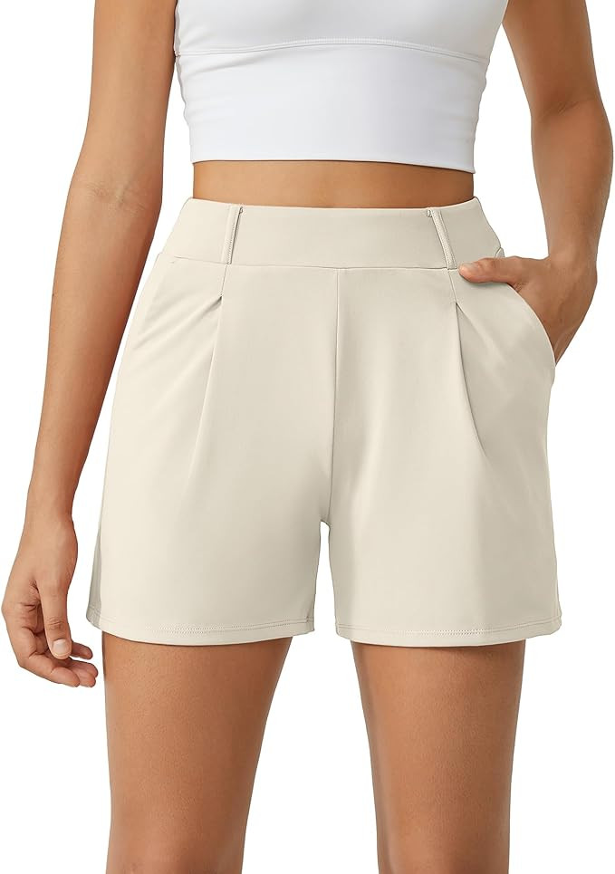 G4Free 2025 Trendy Shorts for Women Dressy Casual High Waisted Lounge Summer Pleated Shorts with ... | Amazon (US)