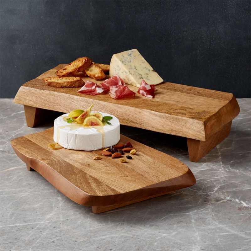 Dario Elevated Serving Boards | Crate and Barrel | Crate & Barrel