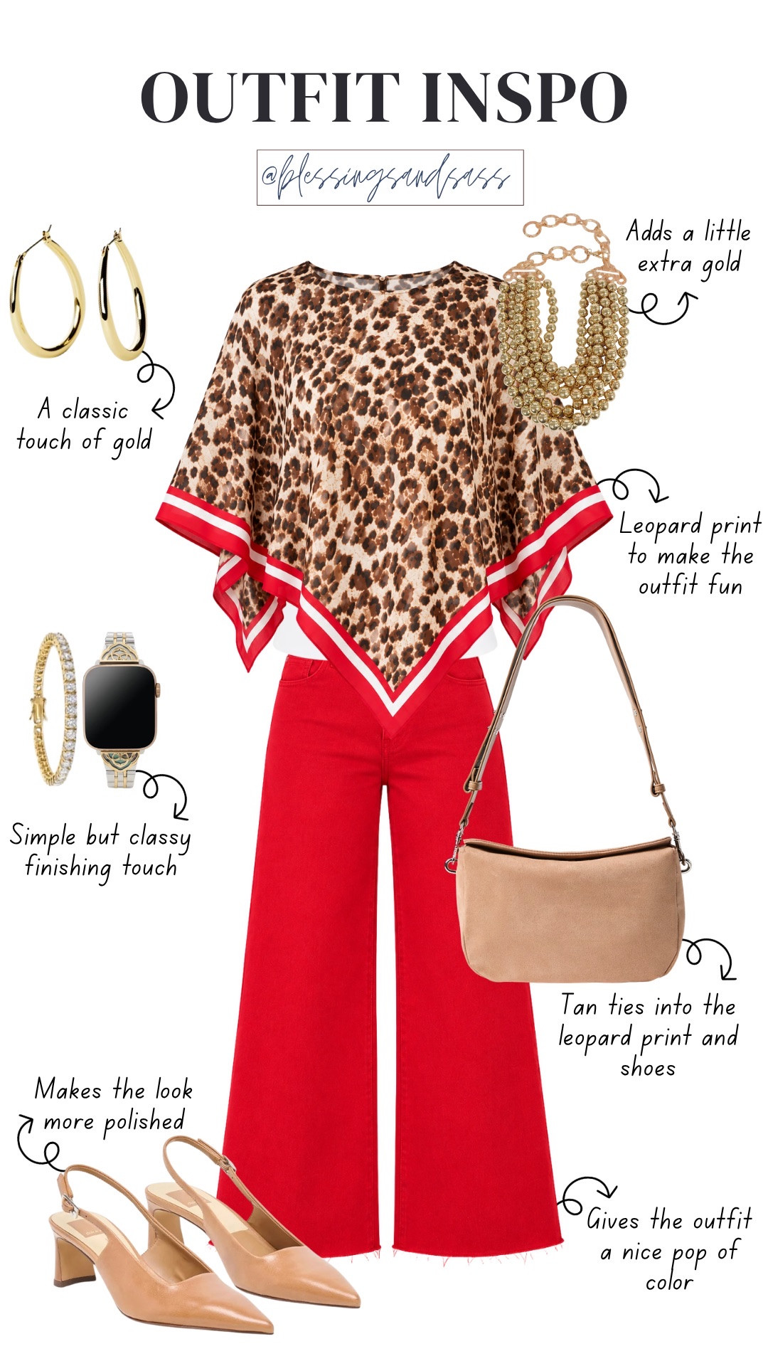 A little leopard and a pop of red! ❤️ Love how the red pants pull out the trim on this top. Finished with tan slingbacks and gold accessories for a fun lunch or dinner look!

leopard print top, red pants outfit, cropped wide leg pants, tan slingback heels, gold statement necklace, shoulder bag, dinner outfit, fall outfit ideas

#LTKgrwm #LTKootd #LTKSeasonal