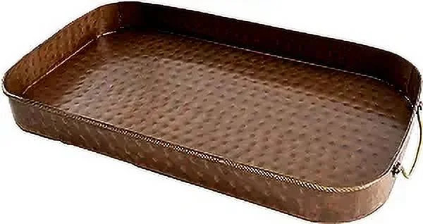 Old Dutch Oblong Antique Copper Tray with Cast Brass Handles - Walmart.com | Walmart (US)