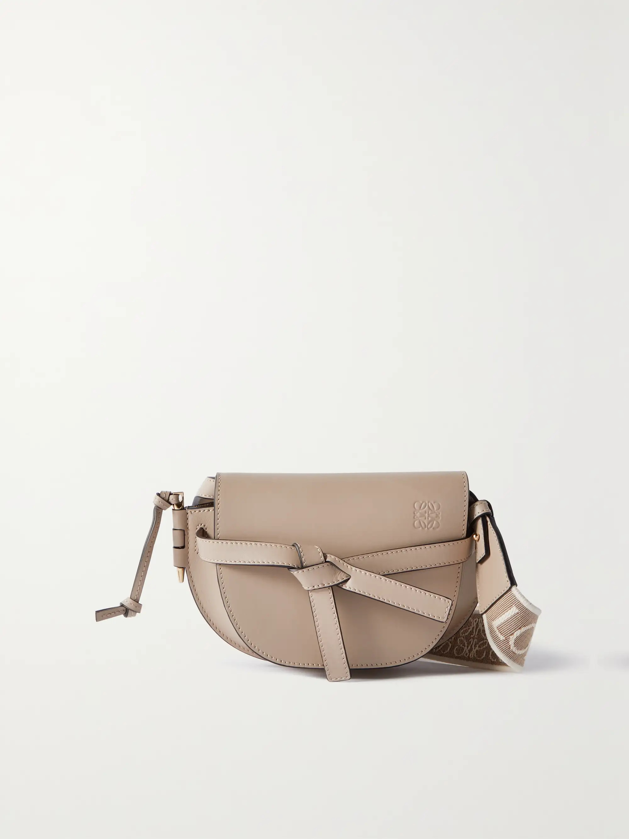 Gate mini canvas jacquard-trimmed leather shoulder bag | NET-A-PORTER (US)