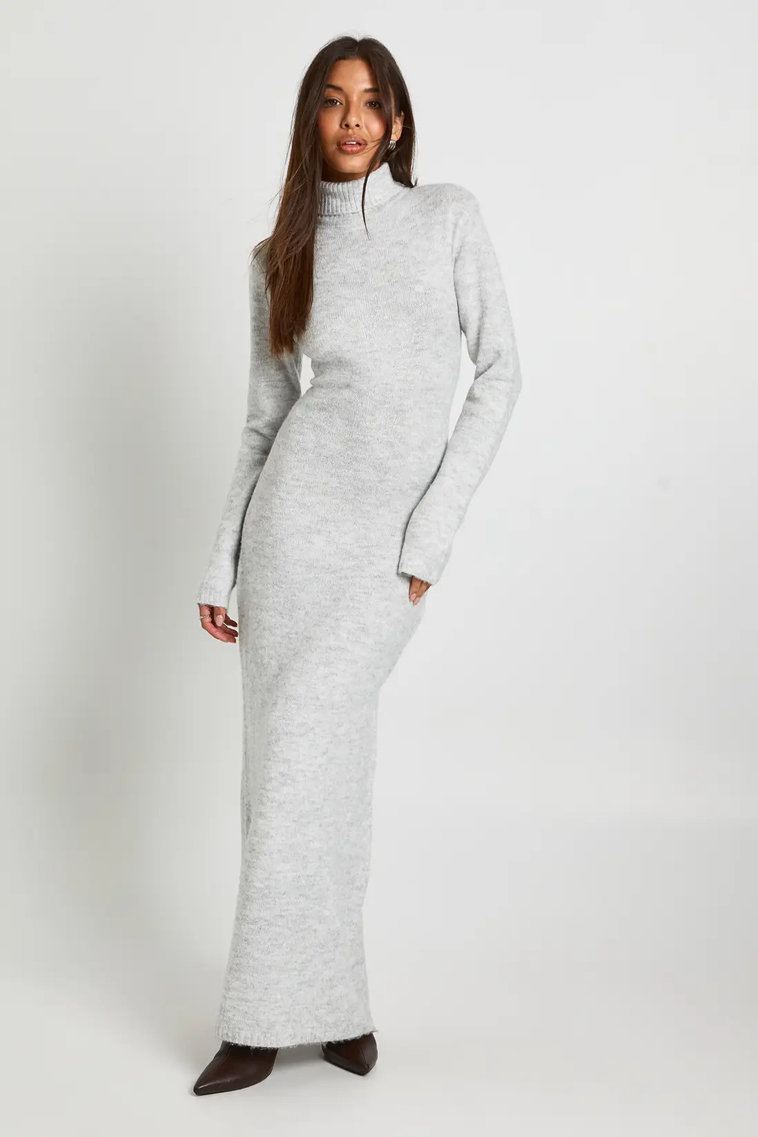 Roll Neck Super Soft Knitted Maxi Dress | boohoo (US & Canada)