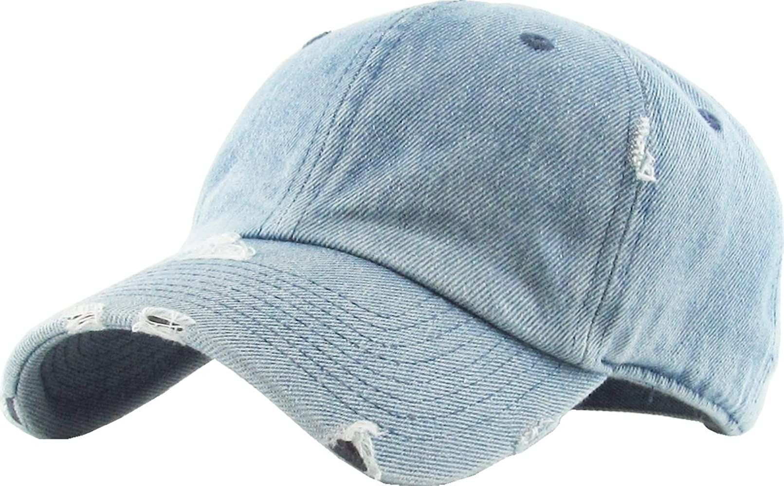 Vintage Washed Distressed Cotton Dad Hat Baseball Cap Adjustable Polo Trucker Unisex Style Headwear | Amazon (US)