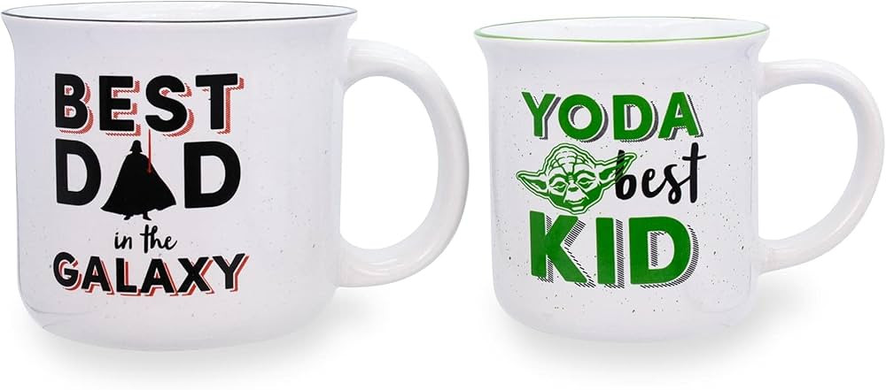 Toynk Star Wars "Best Dad" Darth Vader & "Yoda Best Kid" Ceramic Camper Mugs, Set of 2 | BPA-Free... | Amazon (US)