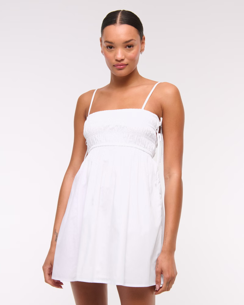 Women's Smocked Babydoll Tie Mini Dress | Women's Dresses & Jumpsuits | Abercrombie.com | Abercrombie & Fitch (US)