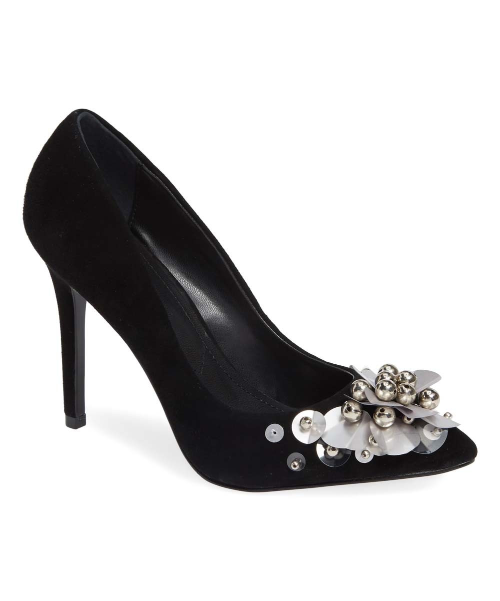 Charles by Charles David Women's Pumps BLACK-SB - Black Embellished Preston Suede Pump - Women | Zulily