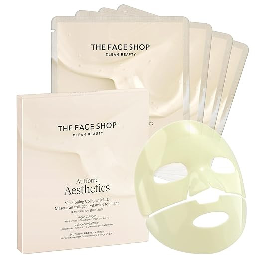 The Face Shop At Home Aesthetics Vegan Collagen Face Mask, Korean Glass Skin Care, Original & Vit... | Amazon (US)