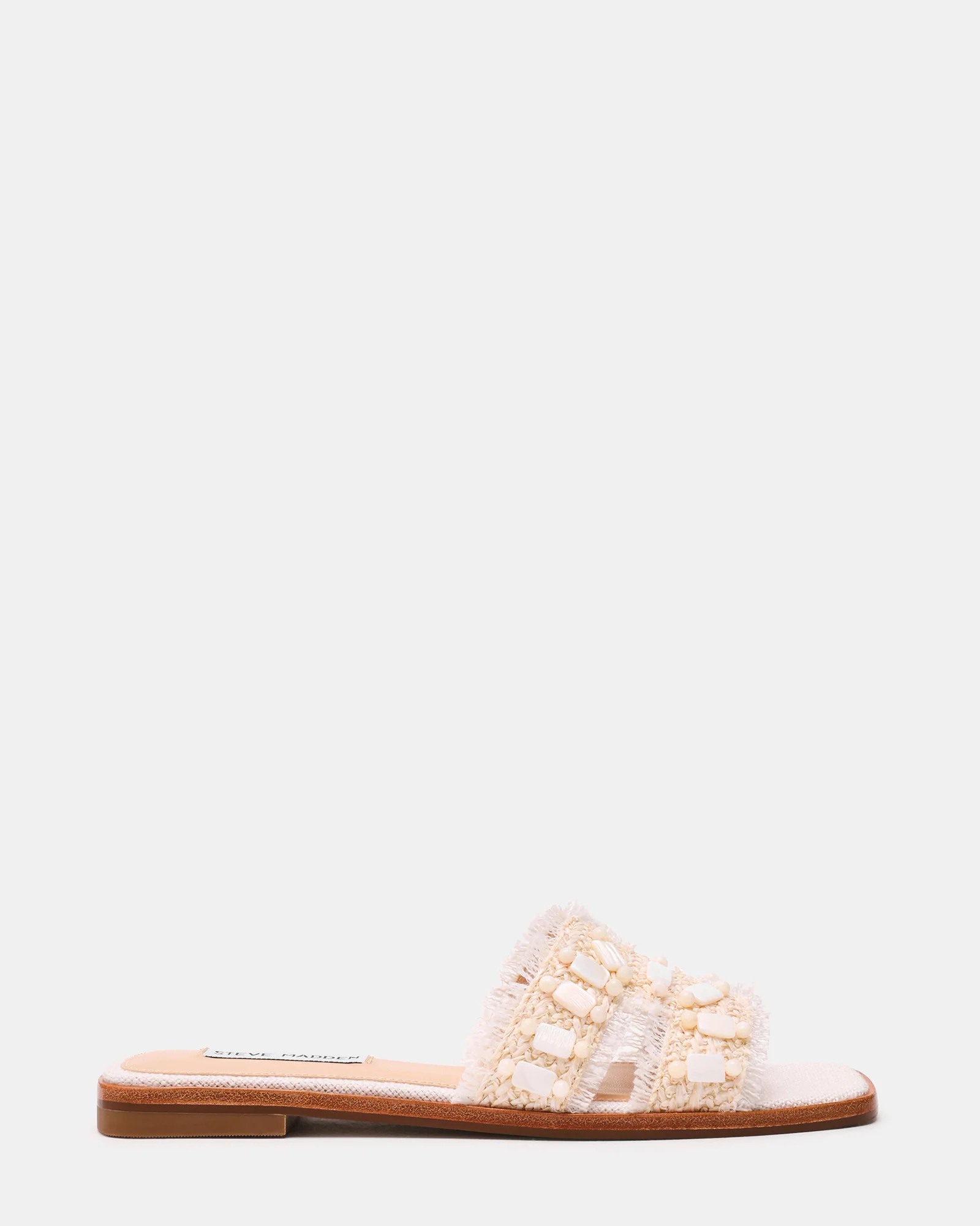 HADYN Shell Bone Raffia Women's Designer Sandal | Steve Madden (US)