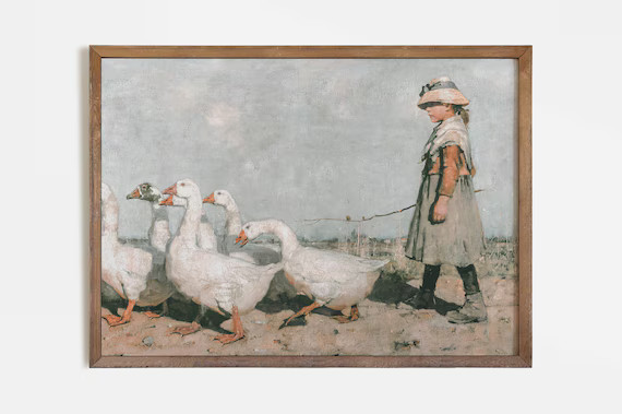 Vintage Nursery Painting  Farmhouse Print  Girls Room - Etsy | Etsy (US)