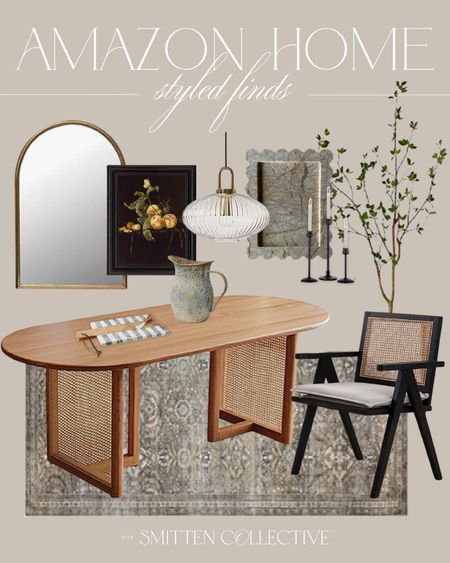 Amazon home decor ideas for a dining room or kitchen!

dining table, desk, chair, rug, tree, pendant, mirror, art, scalloped marble tray

#LTKhome #LTKstyletip #LTKsalealert
