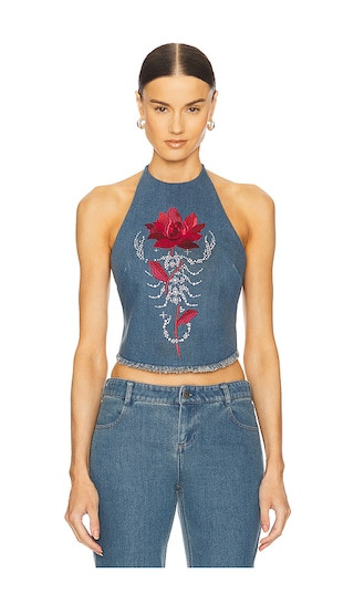 Samantha Top in Indigo | Revolve Clothing (Global)