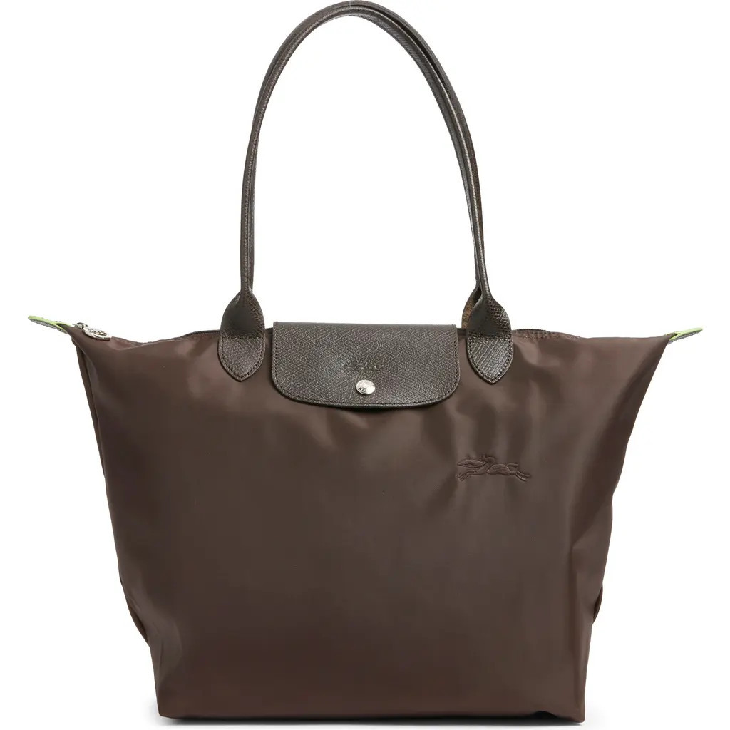 Longchamp Large Le Pliage Green Recycled Canvas Tote in Mocha at Nordstrom | Nordstrom