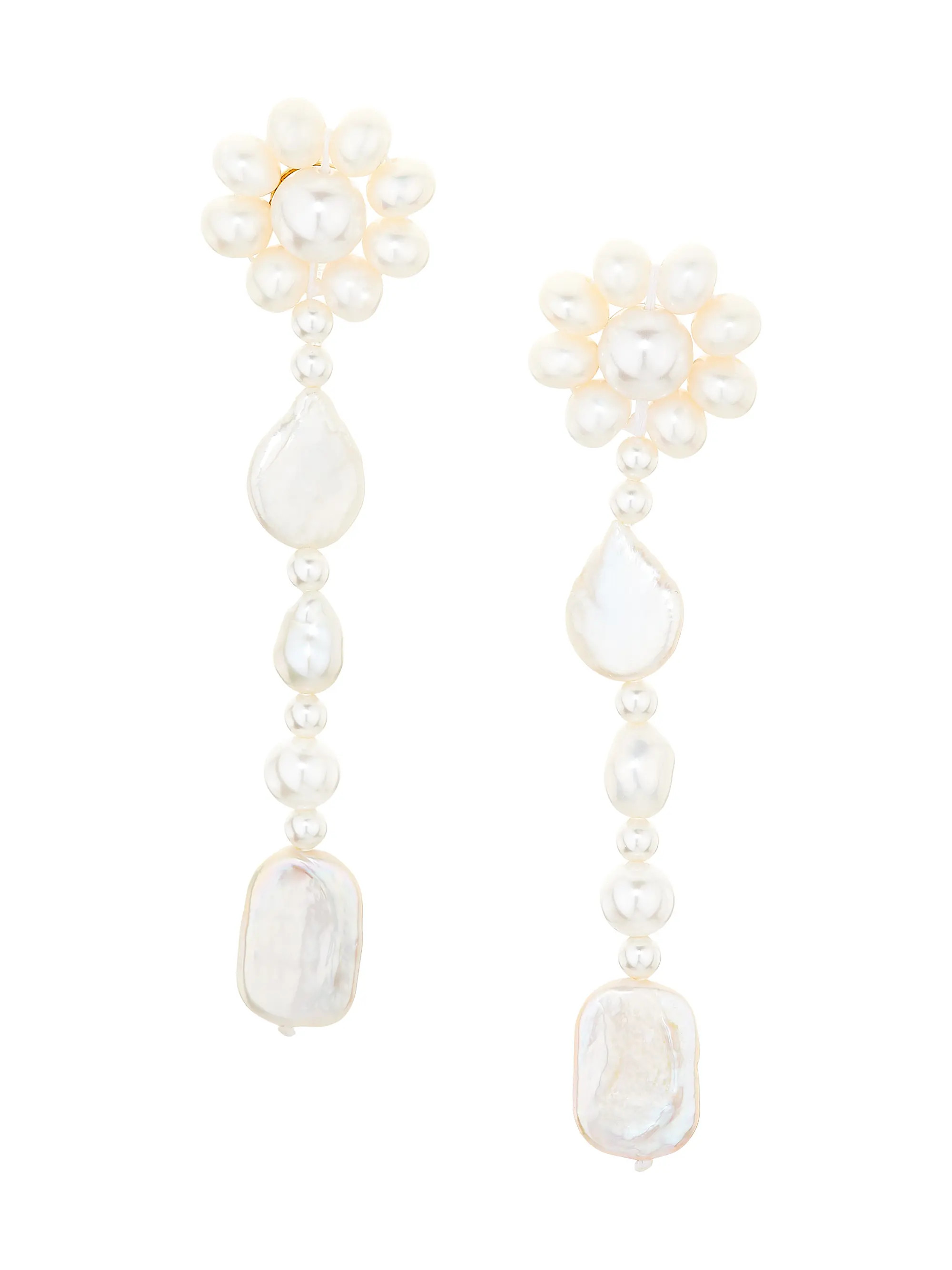 14K-Gold-Plated & Cultured Freshwater Pearl Geranium Drop Earrings | Saks Fifth Avenue