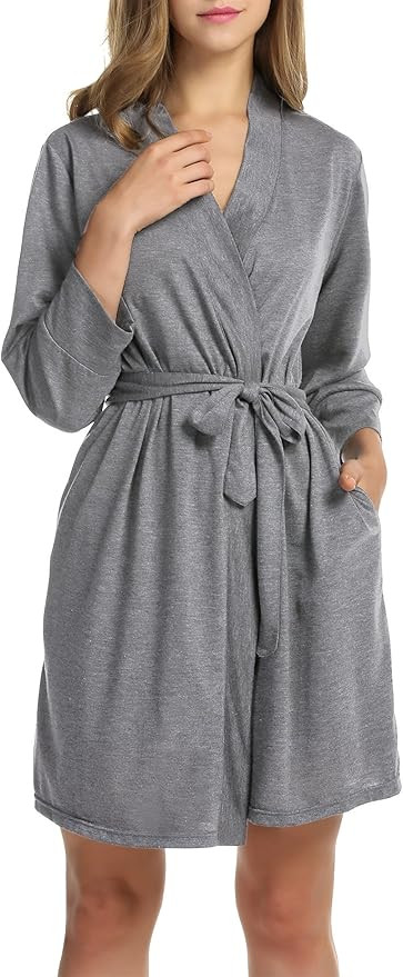 Hotouch Women Kimono Robes Cotton Lightweight Robe Short Knit Bathrobe Soft Sleepwear Ladies Loun... | Amazon (US)