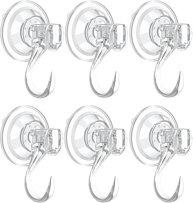 6 Pack Clear Suction Cup Wreath Hooks, Heavy-Duty Reusable Wreath Hangers for Glass Windows Smoot... | Amazon (US)