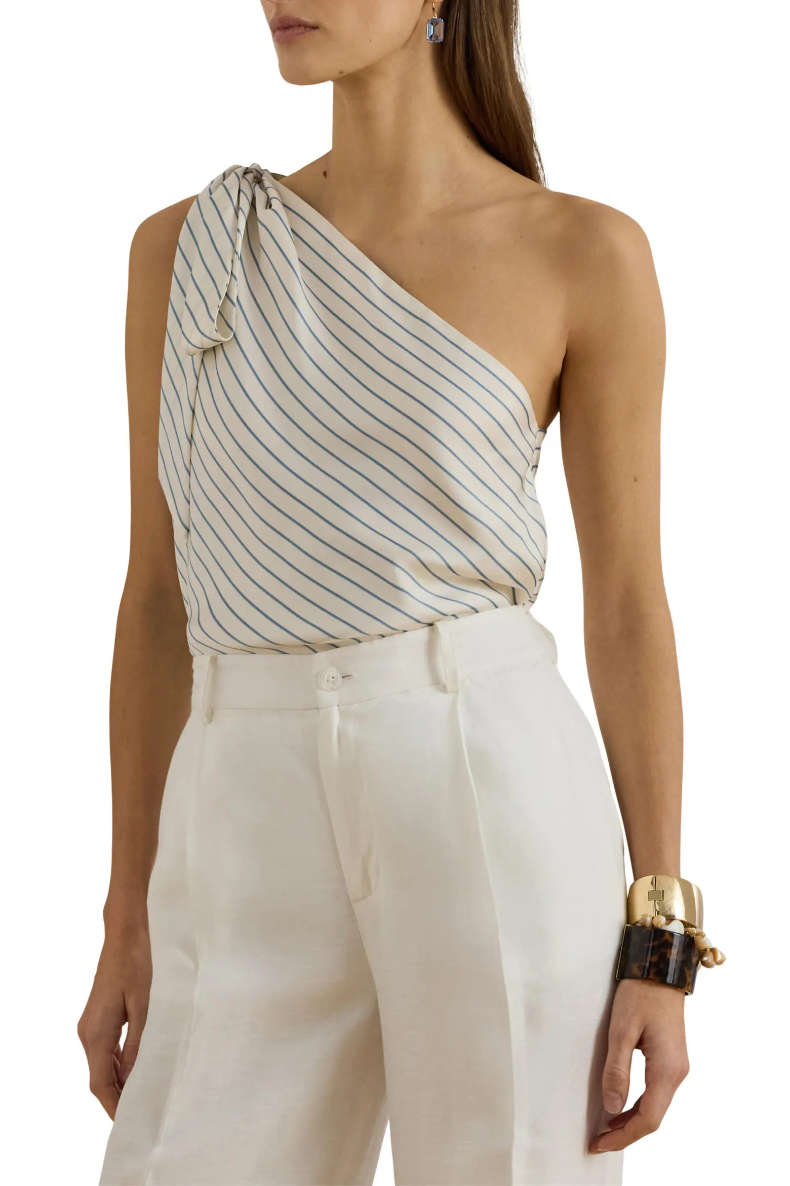 Stripe One-Shoulder Twill Top (Women) | Nordstrom | Nordstrom