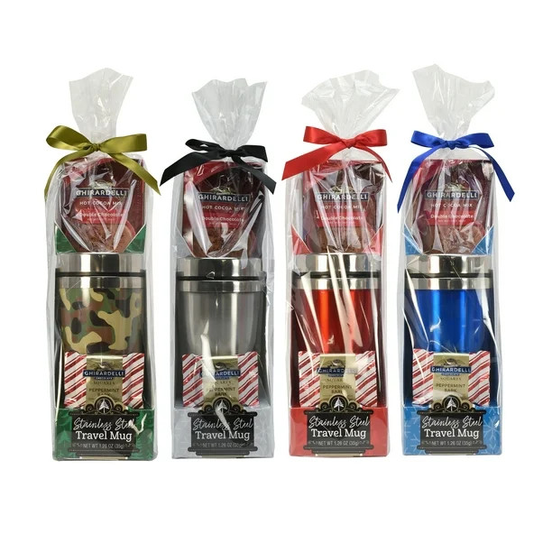 Ghirardelli Stainless Steel Travel Mug Cocoa Christmas Gift Set, 1.26oz - Walmart.com | Walmart (US)
