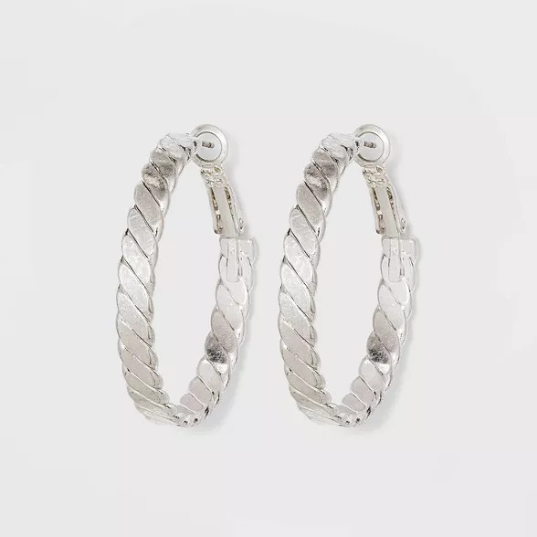 Herringbone Hoop Earrings - Universal Thread™ | Target
