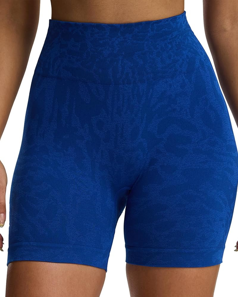Aoxjox Seamless Camo Scrunch Workout Biker Shorts for Women Tummy Control High Waisted Athletic G... | Amazon (US)