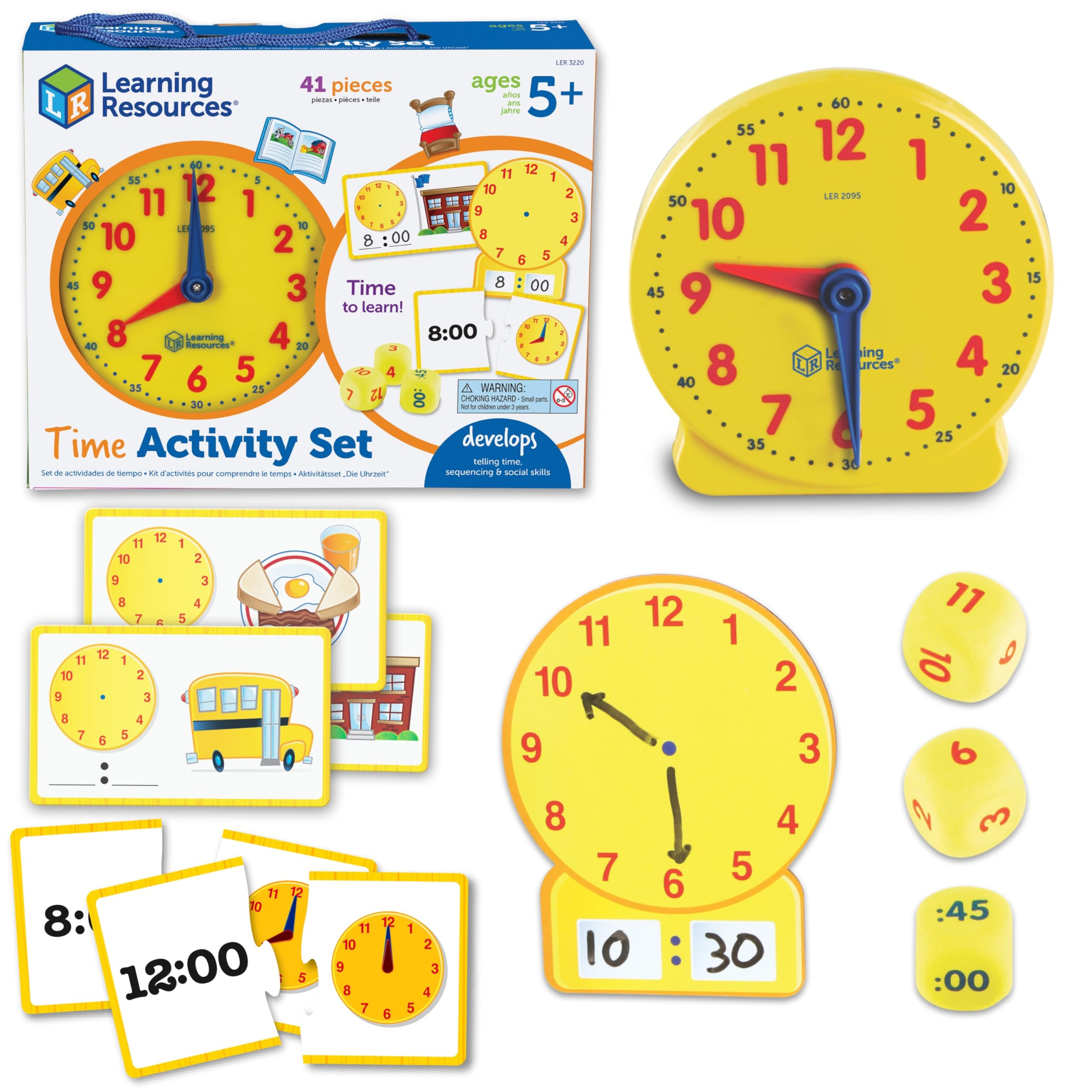Learning Resources Time Activity Set – Teaching Clocks for Kids, Teacher Classroom Must Haves, ... | Amazon (US)