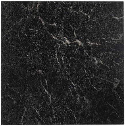 achim NEXUS 12x12 Self Adhesive Vinyl Floor Tile - 20 Tiles/20 Sq.Ft. (Black with White Vein Marb... | Amazon (US)