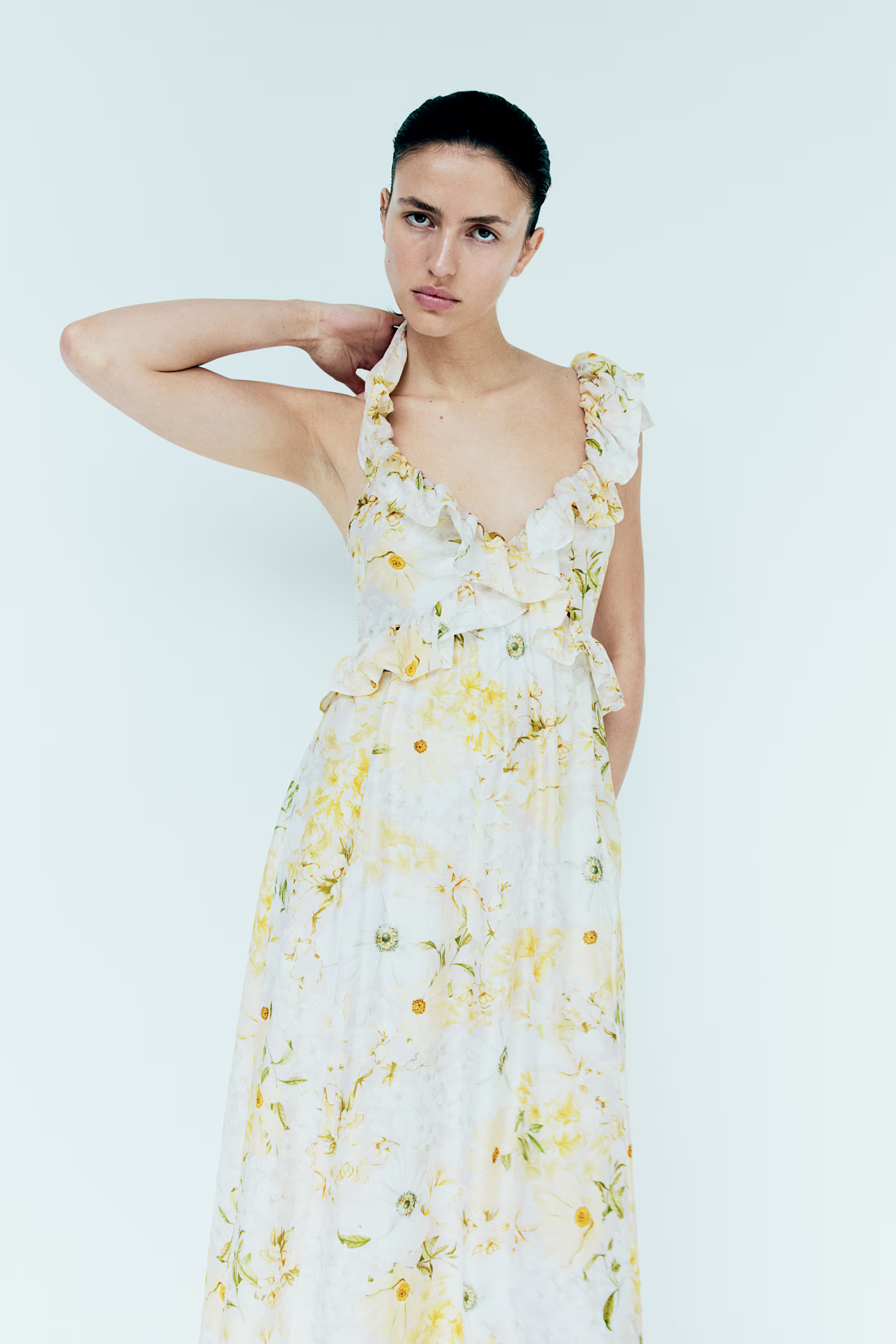 Frill-trimmed midi dress | H&M (UK, MY, IN, SG, PH, TW, HK)